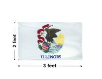 2'x3' Illinois Nylon Outdoor Flag